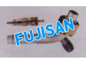 Aluminum Pipe Fitting w/ charge valve r-12 w/ metal nut