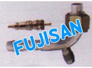 Aluminum Pipe Fitting w/ charge valve r-12 w/ metal nut